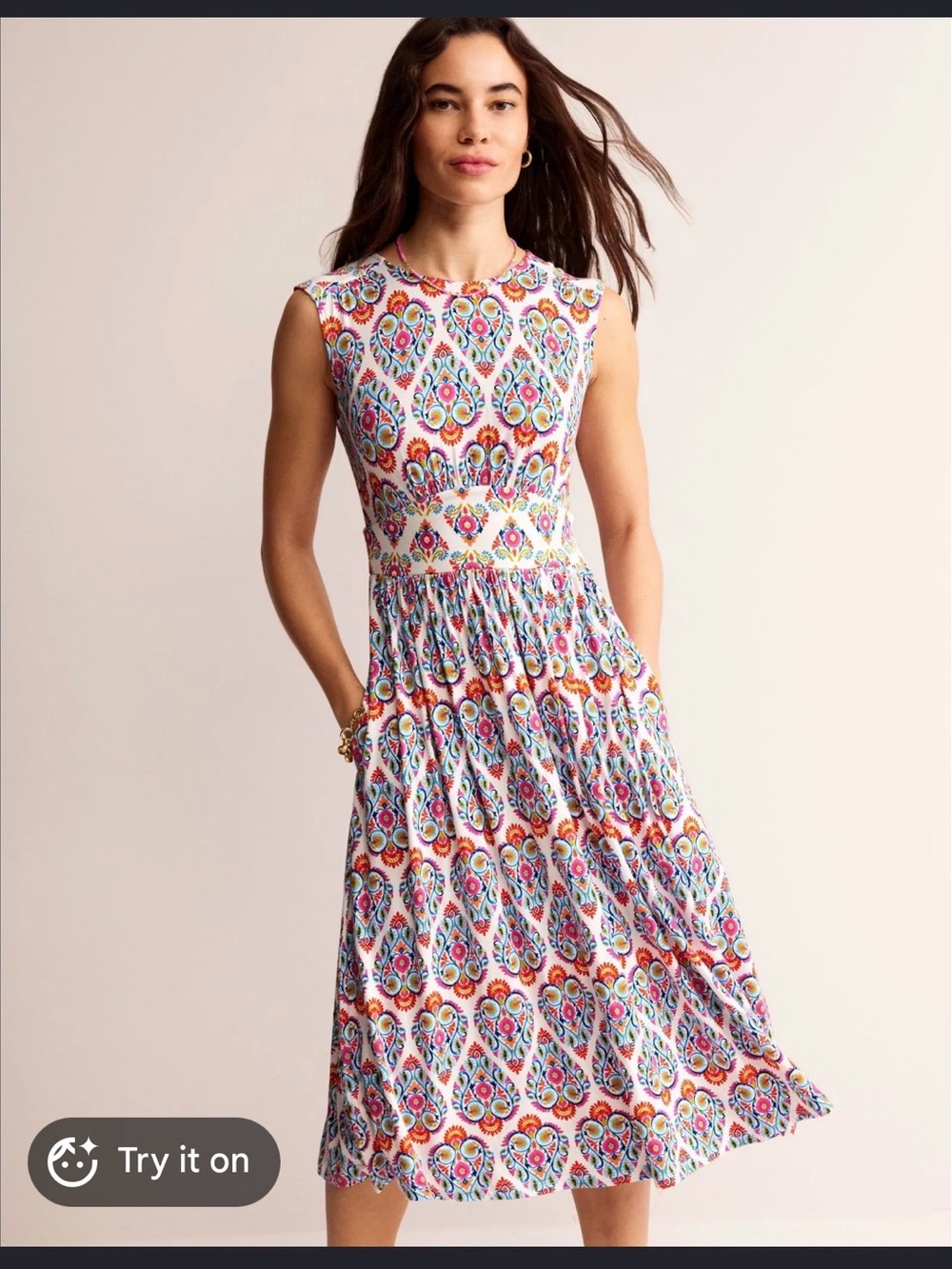 Boden EUC Size 10 Sleeveless Midi Dress